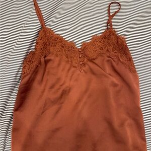 Abercrombie & Fitch Rust Brown Lace-Trim Cami